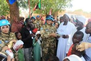 PRAJURIT TNI SATGAS INDOBATT-03 GELAR KEGIATAN CIMIC DI KAMPUNG AL-WAHDAH SUDAN