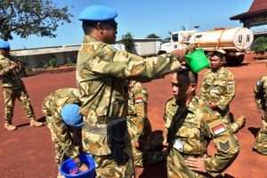 22 PRAJURIT TNI MISI PERDAMAIAN PBB NAIK PANGKAT DI KONGO