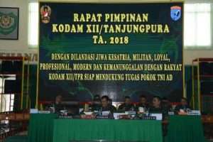 RAPAT PIMPINAN DI KODAM XII/TANJUNGPURA SOROTI PILKADA SERENTAK DAN KEBAKARAN HUTAN DAN LAHAN