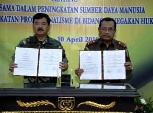TNI DAN KEJAGUNG RI KERJA SAMA PENINGKATAN SDM DAN KINERJA