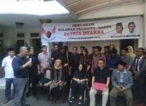 “PATRIA DYAKSA” DI DEKLARASIKAN FRONT NASIONALIS RELAWAN PRABOWO-SANDI