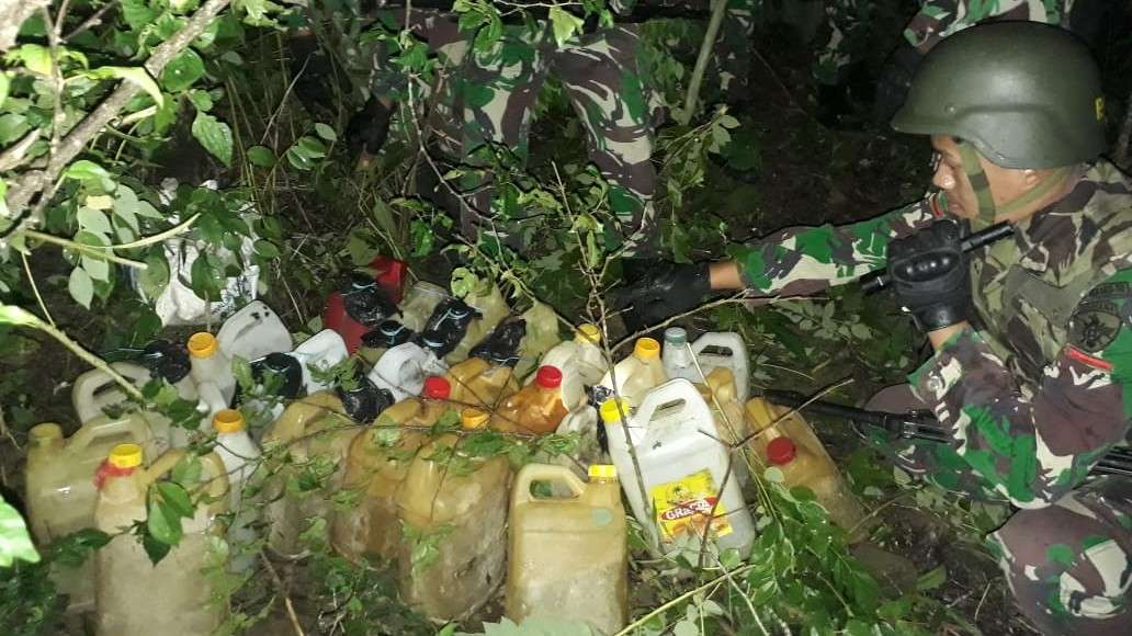 Kembali, Satgas Yonmek 741/GN Gagalkan Penyelundupan BBM di Perbatasan RI-RDTL