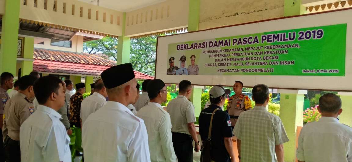 Deklarasi Damai Pasca Pemilu 2019 Kecamatan Pondok Melati, Dihadiri Kapolsek Pondokgede