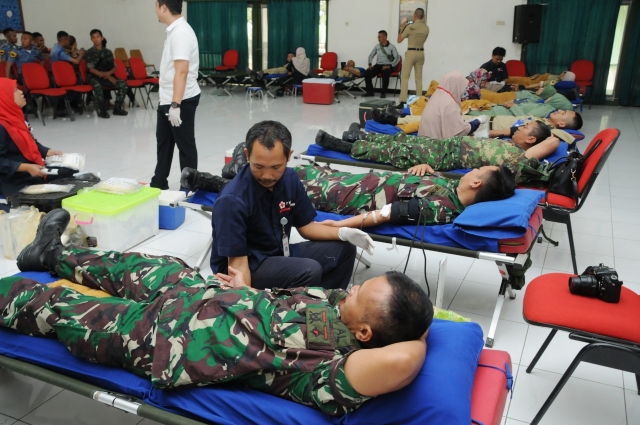 Meriahkan HUT ke -74 TNI Tahun 2019, Korem 063/SGJ Gelar Donor Darah