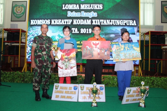 Komsos Kreatif Kodam XII/Tpr Gelar Lomba Melukis Tingkat Pelajar