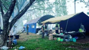 Peduli Kesehatan, Yonif R 631/AtgDirikan Rumah Oksigen Bagi Warga Terkena Dampak Kabut Asap