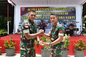 Satgas Pamtas 643 Gelar Kenaikan Pangkat di Perbatasan