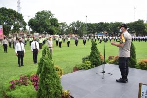 Kapolres Lamteng AKBP Popon Ardianto Sunggoro, S.Ik., S.H., Laksanakan Apel Perdana