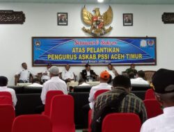 Pengurus Askab PSSI Aceh Timur Dilantik Ucapkan Janji Sumpah