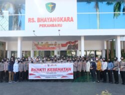Polwan Polda Riau Gelar Bhakti Kesehatan Songsong Hari Jadinya Yang Ke-74