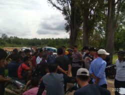 Masyarakat Pulau Muda Mengadakan Aksi Dengan  Menutup Jalan Yang Ada di Desa Merawang Pulau Muda, Teluk Meranti