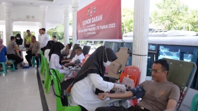 Hari Jadi Humas Ke-72, Polres Langsa Laksanakan Donor Darah