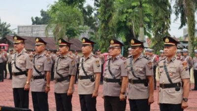 Kapolres Nias Pimpin Sertijab Kabag, Kasat dan Kapolsek