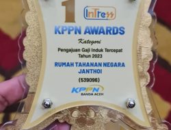Karutan Jantho Terima Penghargaan KPPN Award Kategori Pengajuan Gaji Induk Tercepat Terbaik I Semester II Tahun 2023 di Satker Lingkup KPPN Banda Aceh