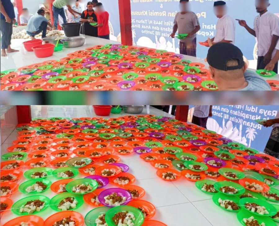 Usai Pelaksanaan Shalat Ied "Karutan Jantho Lakukan Tradisi Makan Lontong Sayur Bersama WBP"