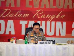 Kapolda Riau Memimpin Rapat Evaluasi Kesiapan Pilkada di Aula Widuri Club :Tekankan Kerjasama dan Netralitas