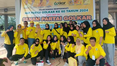 Ratusan Masyarakat Mengikuti Senam Sehat Di HUT Ke 60 DPD II Golkar Aceh Timur