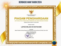Lapas Kutacane Raih Penghargaan Pelayanan Publik Berbasis HAM Tahun 2024