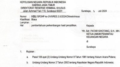 PKN berikan Apresiasi Kepada Kapolda dan Dirkrimsus Polda Jawa Timur yang telah menahan 2 Pelaku Dugaan Korupsi Pembangunan Jembatan