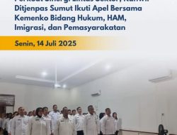 Perkuat Sinergi Lintas Sektor, Kanwil Ditjenpas Sumut Ikuti Apel Bersama Kemenko Bidang Hukum, HAM, Imigrasi, dan Pemasyarakatan