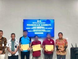 5 WBP Rutan Jantho Terima Amnesti Langsung Bebas, Usai Penyerahan Dokumen Resmi