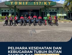 Pelihara Kesehatan dan Kebugaran Tubuh, Rutan Jantho Ditjenpas Aceh Bareng Yonif 117/KY Giat Gowes Bersama