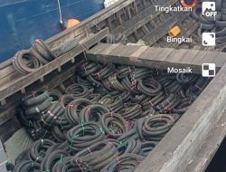 Bea Cukai Dumai Bersama SATGAS Patroli Laut Terpadu Sriwijaya BC 10002, Jaring Kapal Bermuatan Ban Bekas