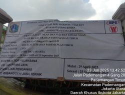 Proyek Peningkatan Jalan dan Saluran Lingkungan di RW 001 Kelurahan Pademangan Timur Diduga Langgar Ketentuan, Inspektorat: Akan Kita TL