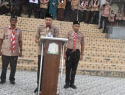 Sosok wakil Bupati Aceh Timur T. Zainal Abidin Basah kuyup Diguyur Hujan Saat Buka Jambore 