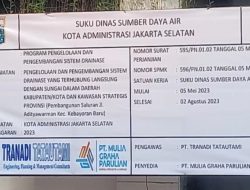 Pekerjaan Proyek Sudin SDA Jaksel Langgar Aturan, LSM GRACIA Minta Gubernur DKI  Copot Santo