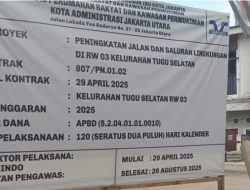 Kasudin PRKP Jakut Kembali Bela Proyek Bermasalah. LSM GRACIA: Mungkin Dapat Imbalan