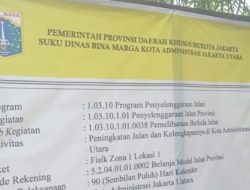 Diduga Dikerjakan Asal Jadi, LSM GACIA Minta APH Periksa Proyek Fisik Zona 1 Lokasi 1 di Sudin Bina Marga Jakut