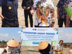 Kanwil Ditjenpas Sumut Tancap Gas Dukung Ketahanan Pangan Nasional, Tanam Jagung Perdana di Lahan Air Joman