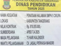 Proyek Penataan Halaman SMPN 5 Cikupa Terindikasi Korup, LSM GRACIA Minta Bupati Lakukan Evaluasi